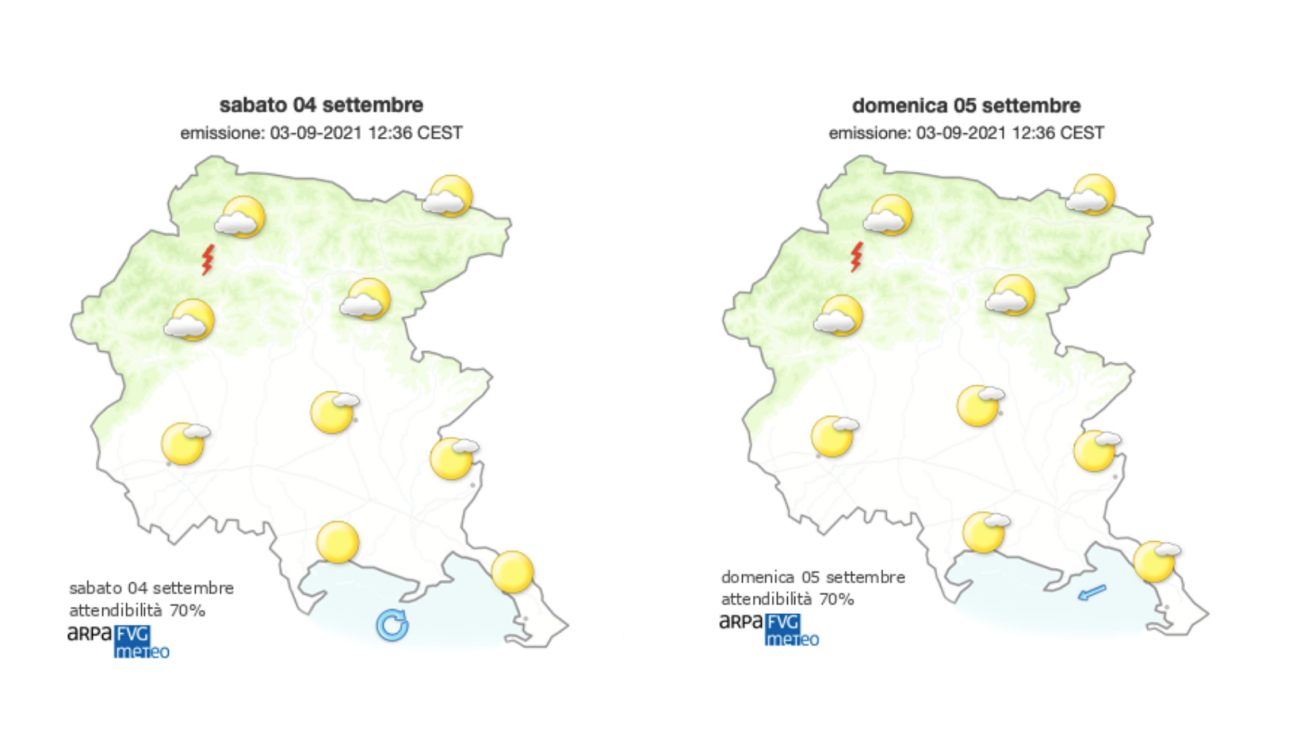 Immagine per Meteo, sabato di sole e caldo sul Goriziano con venti di brezza
